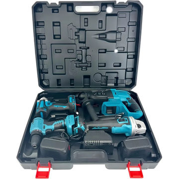 4pcs Complete Set Brushless Charging Tools Multifunctional Lithium Electric Hand Drill Angle Grinder