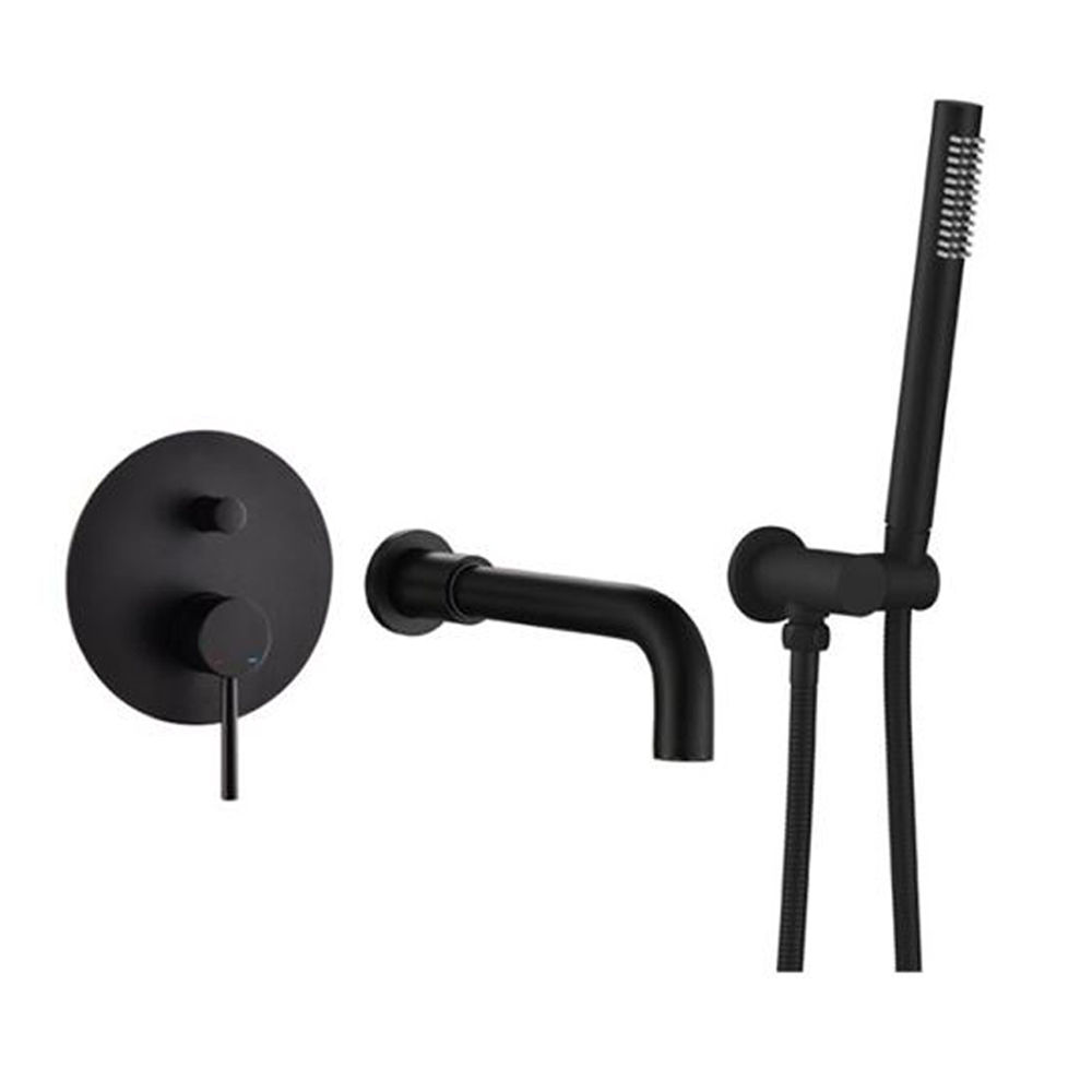 BTB015B- blackened brass bath mixer set