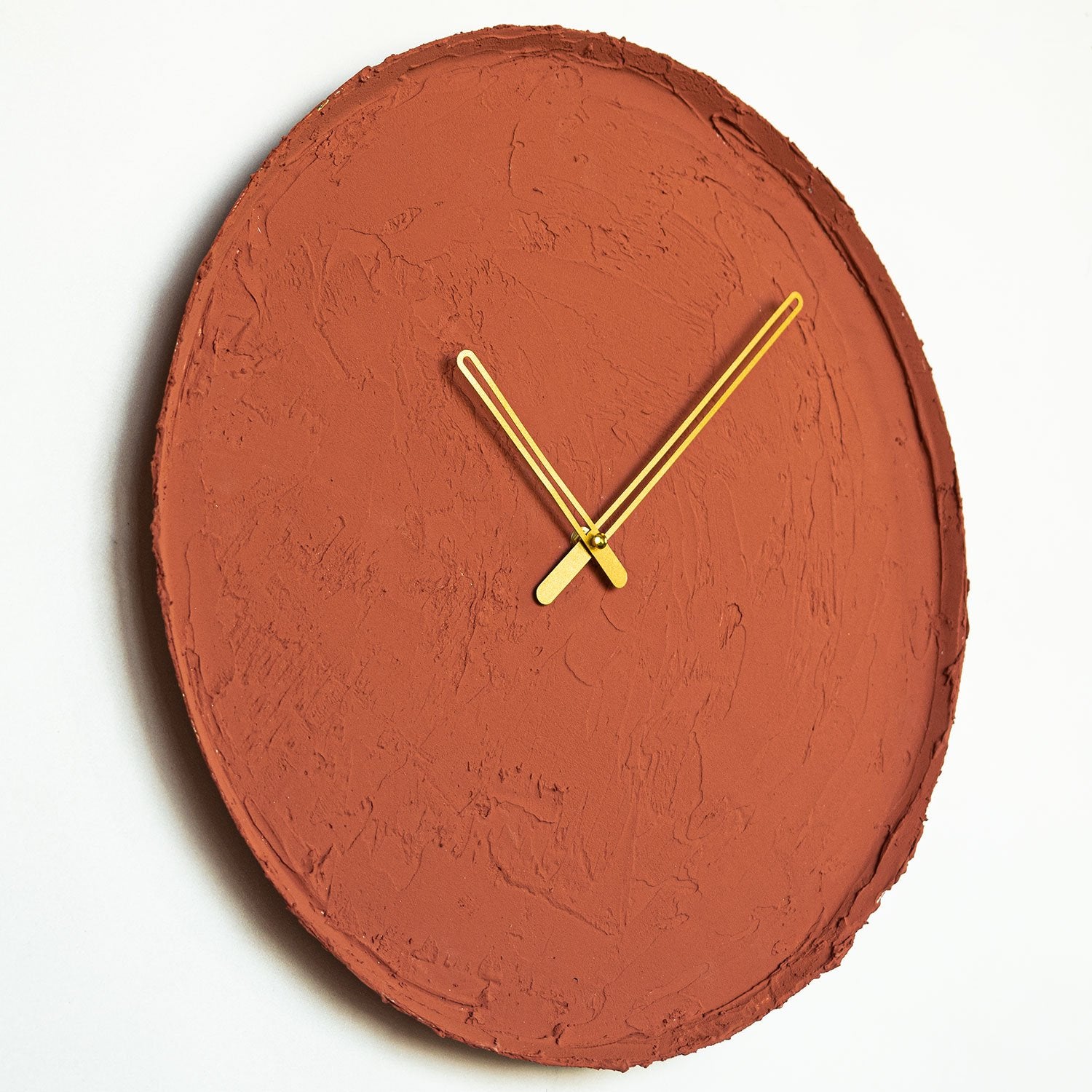 Earthy Metal Wall Clock - APS111 - Terracotta