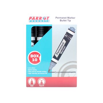 Permanent Markers (Bullet Tip - Box 10 - Black)