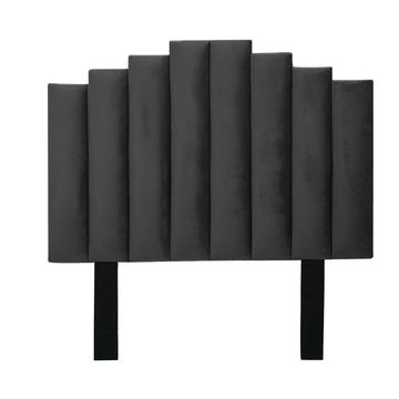 Cahya Steps Panel Headboard Black Queen