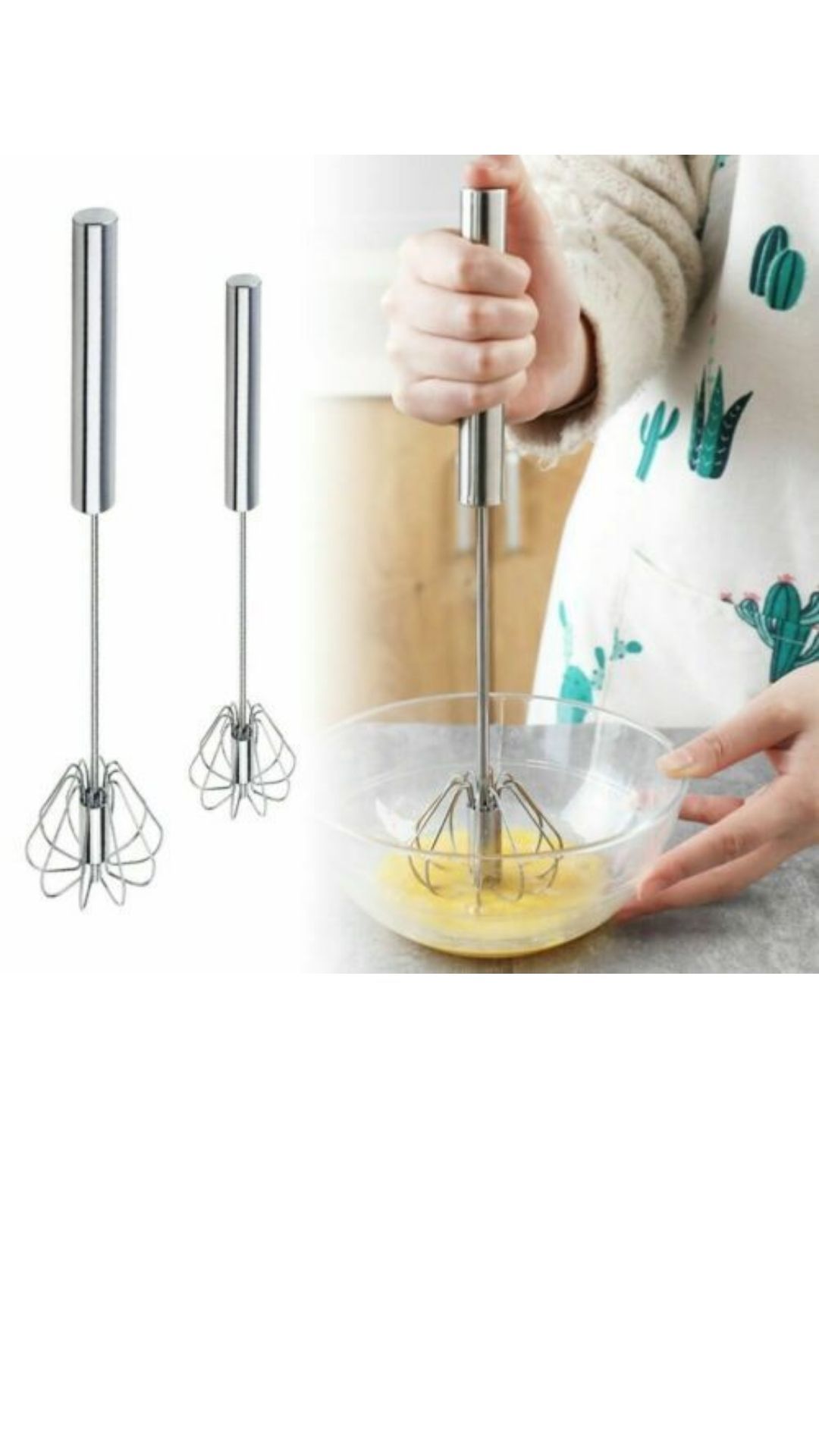 Stainless Steel Press Hand Whisk