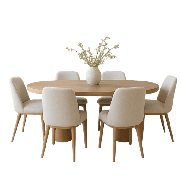 Innofurn-Oval Wooden Dining Table