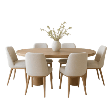 Innofurn-Oval Wooden Dining Table