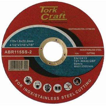 Cutting Disc Stainless Steel 115x1.6x22.22mm - 10 Pack