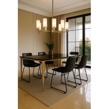 IG Furn- Noir Luxe 6 Seater Dining Set