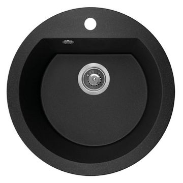 Laveo Dafne Granite Sink 1 Bowl - Monochrome Black