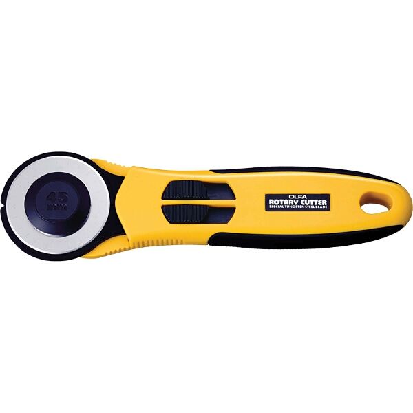 OLFA ROTARY CUTTER 45MM BLADE C/W SAFETY SLIDE