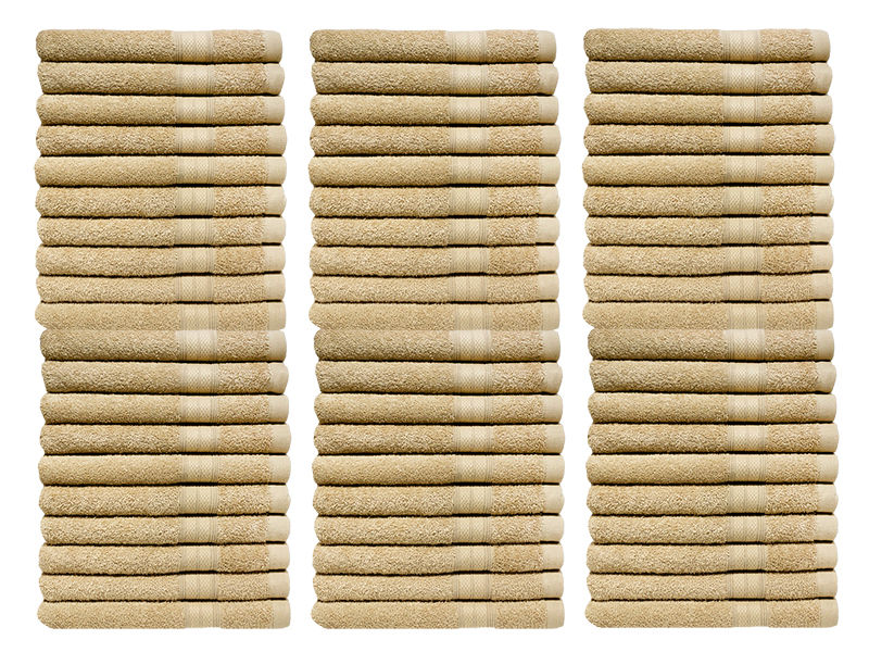 Plush 450GSM 50x90cms Hand Towels - Pebble (60pc Pack)