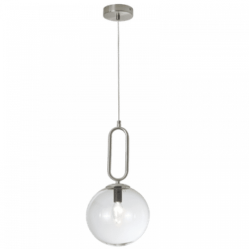 Satin Chrome Pendant with Clear Glass