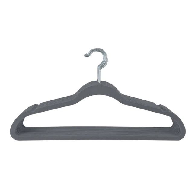 LeLuxe Grey Velvet Hanger 10pk + 2 Free