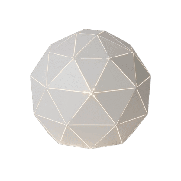 230v 40W E27 Laser Cut Table Lamp (Sandy White Inside White)