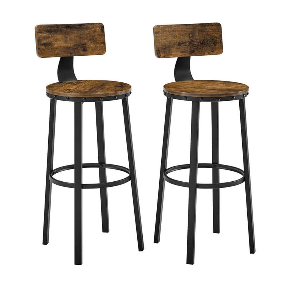 Bragg Mumbai Kitchen Bar Stool with Backrest, Set of 2