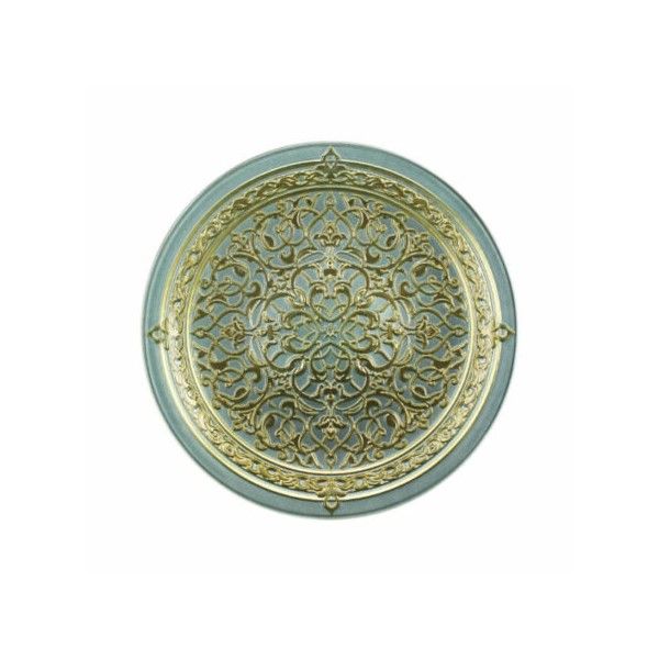 IRENA PLATE INSTANBUL 35CM LIGHT TURQ & GOLD - Set of 1