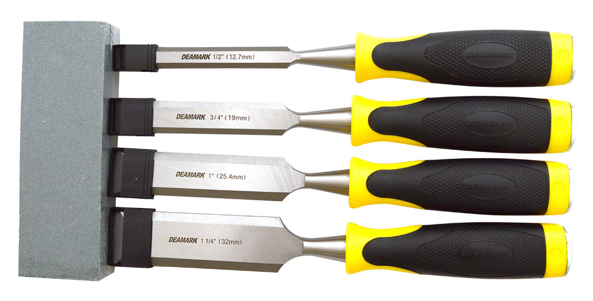 Deamark - 4 Piece Chisel Set With Sharpening Stone Sa-Chi001