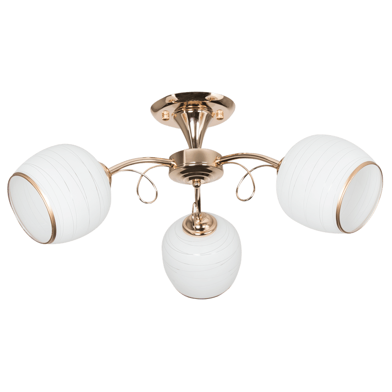 Metal Chandelier with Alabaster Glass