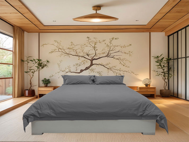 Rey's Fine Linen - Hotel Collection - Oxford Duvet Cover Set - (01 Set) - Queen - Smoked Pearl