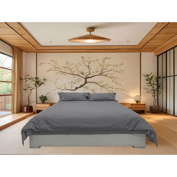 Rey's Fine Linen - Hotel Collection - Oxford Duvet Cover Set - (01 Set) - Queen - Smoked Pearl