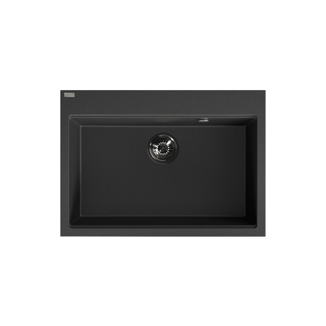 Laveo Tau Granite Sink 1 Bowl 700mm - Black