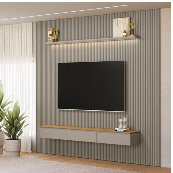 Conjunto Modular 3.0m Slatted Panel Plasma Stand
