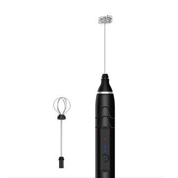 Handheld 3-Speed USB Charging Electric Milk Frother Egg Beater with 2 Heads
