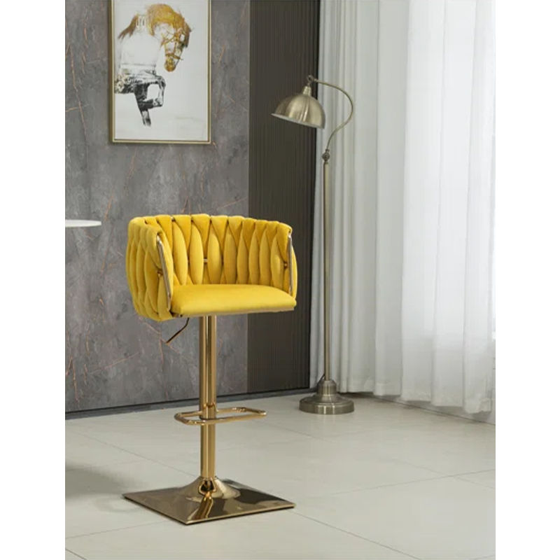 KC FURN-Quinn Swivel,Adjustable Height Bar Stool (Mustard)