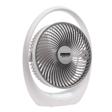 Rechargeable LED Table Fan White & Grey