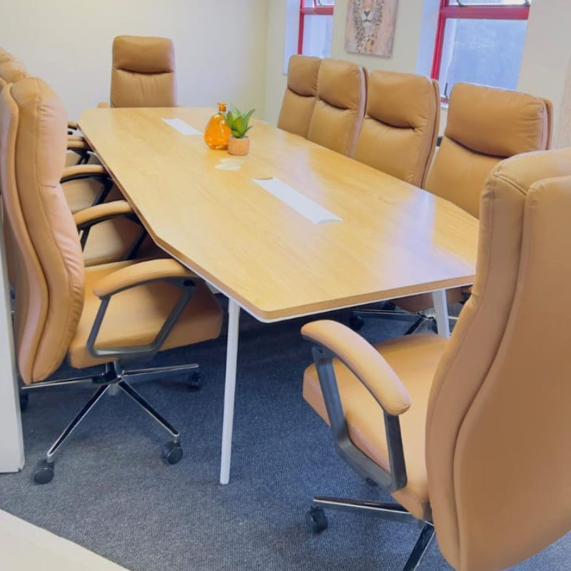 GOF Furniture – Nerald Boardroom Table with 10 Kristie Executive Chairs