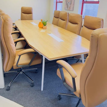 GOF Furniture – Nerald Boardroom Table with 10 Kristie Executive Chairs