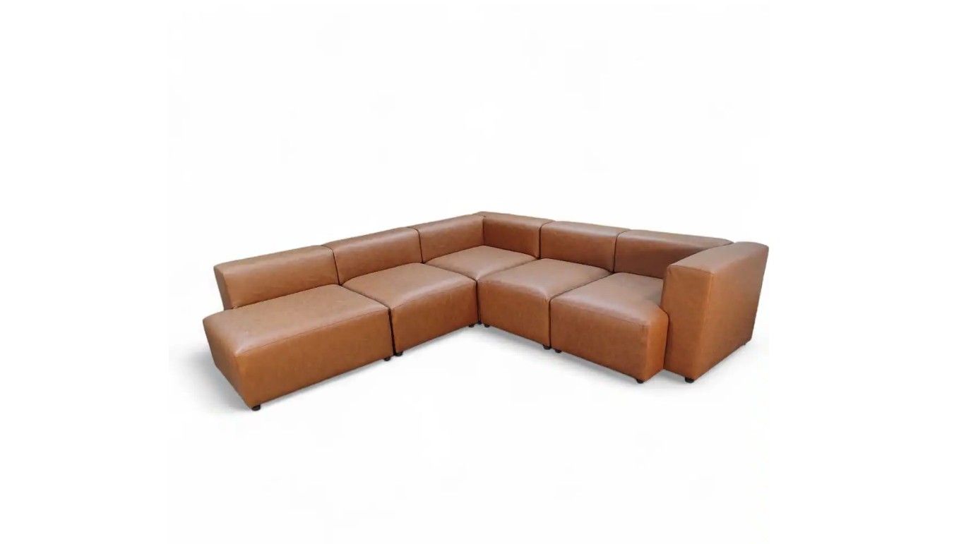 Lucia Modular Leather Sofa Windsor Tan Right Sided