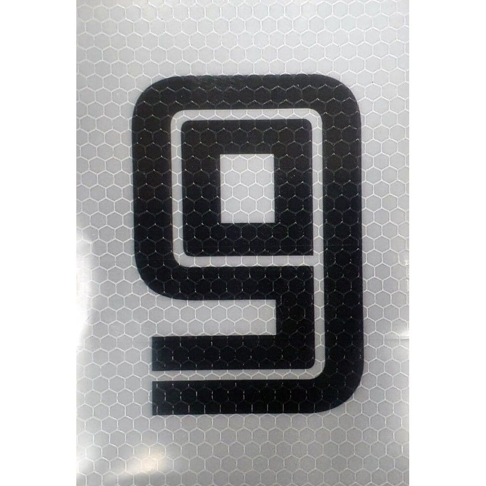 Black & White Reflective Number 9