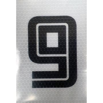 Black & White Reflective Number 9