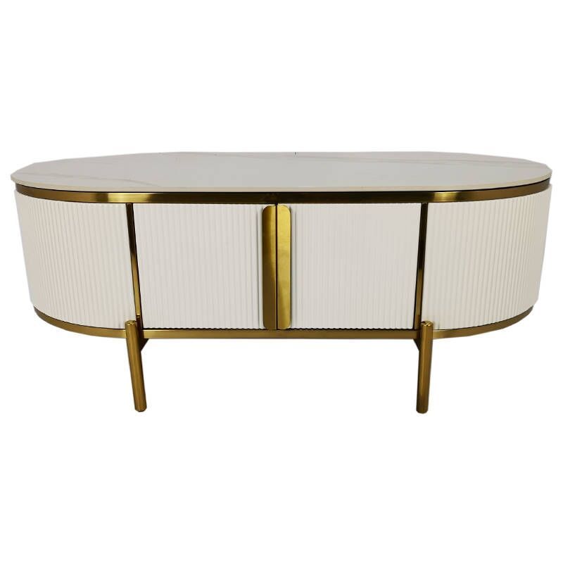 Sinead White Coffee Table With Gold Accents