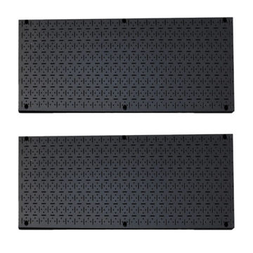 CLIP-FIT Powder Coated Steel Pegboard Black 1200mm x 400mm ( 2 Pack )