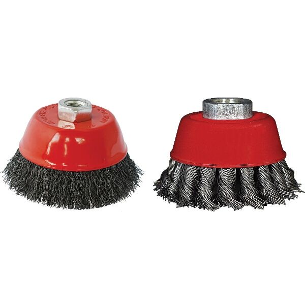 Wire Cup Brush 75Mm X M14 Crimped & Knotted Set 2Pce For115 Angle Gri