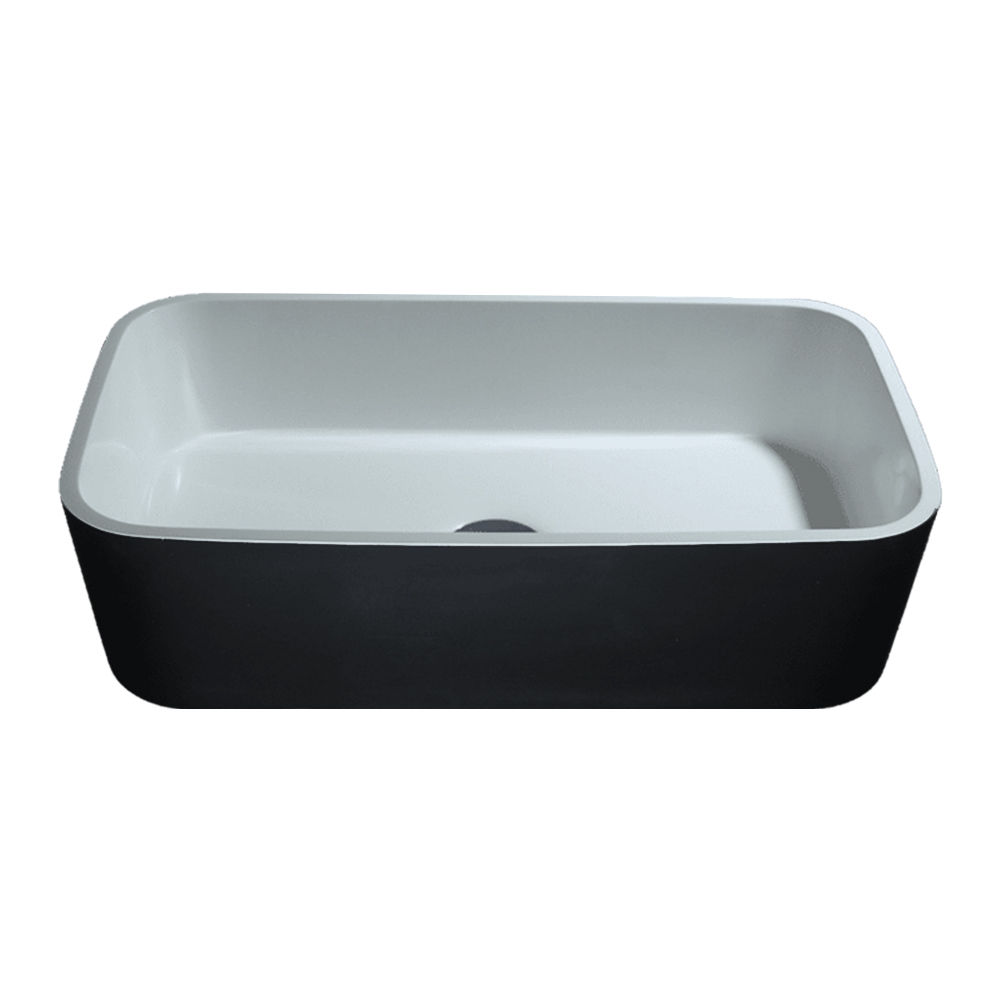 Modicum (Small) Midnight Quartz with Gloss White Interior Counter Top Basin