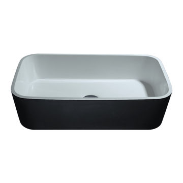 Modicum (Small) Midnight Quartz with Gloss White Interior Counter Top Basin
