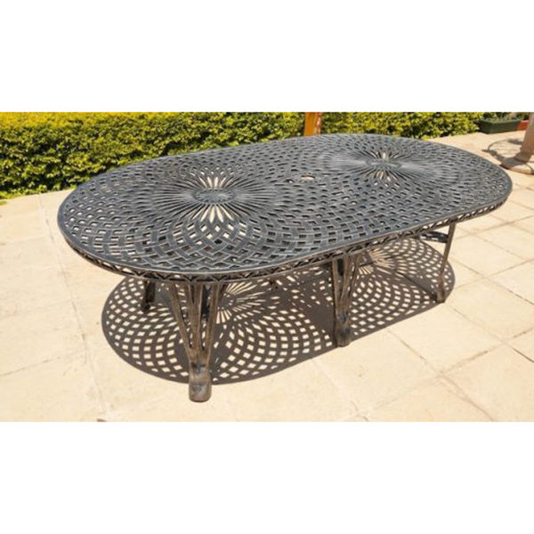 Ageless & Beautiful! Cast Aluminium Patio Table  / Garden Table / Outdoor Table King - Diamond - Oval (325cm x 125cm)