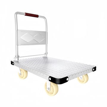 Steel Heavy Duty Foldable Trolley 125cm Platform Truck Cart  Hand Push Cart - Silver