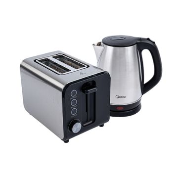 Midea Stainless Kettle and 2 Slice Toaster Breakfast pack