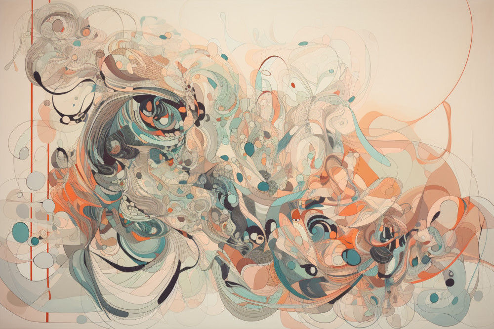Canvas Wall Art - Flowing Lines and Organic Shapes - A1050 - [120 x 80 cm]