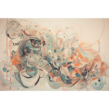 Canvas Wall Art - Flowing Lines and Organic Shapes - A1050 - [120 x 80 cm]