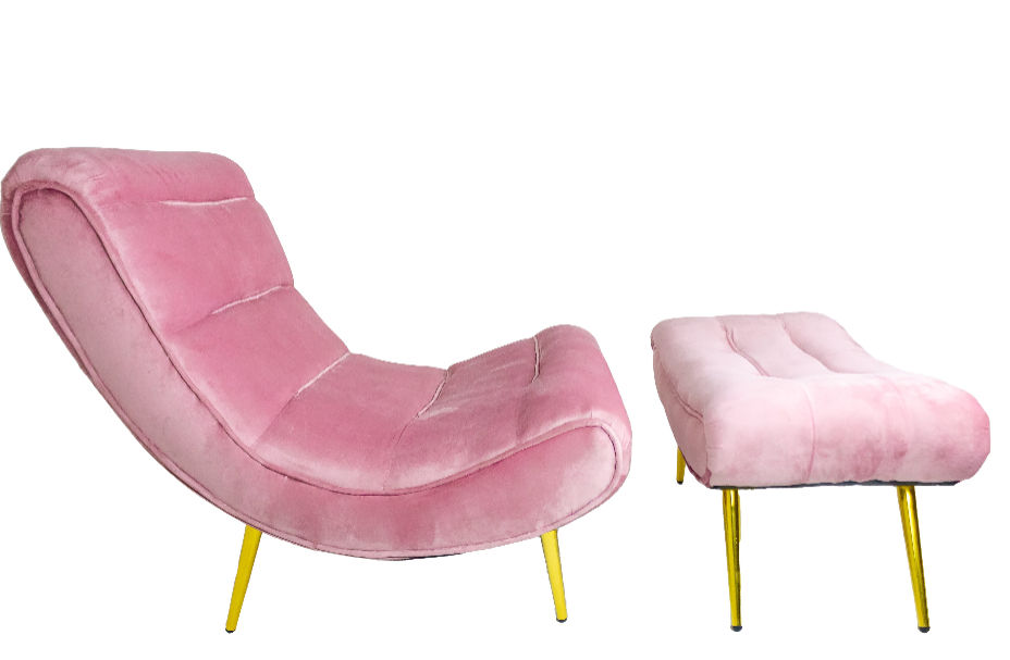 Imola Relaxer Chair With Foot Stool -Pink