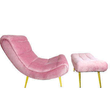 Imola Relaxer Chair With Foot Stool -Pink