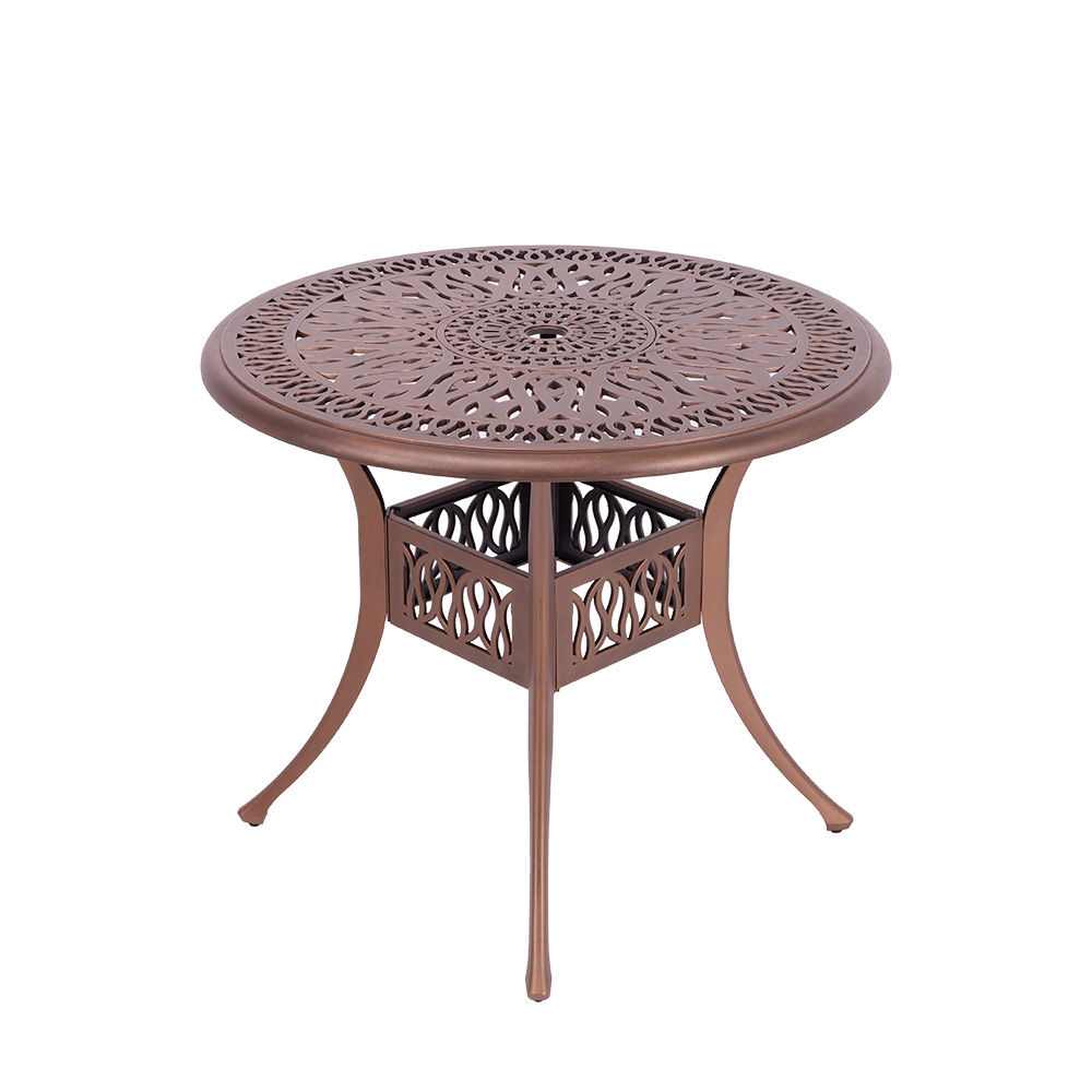 Elizabeth Aluminium Patio Table / Garden Table / Outdoor Dining Table - 90cm Round - COPPER