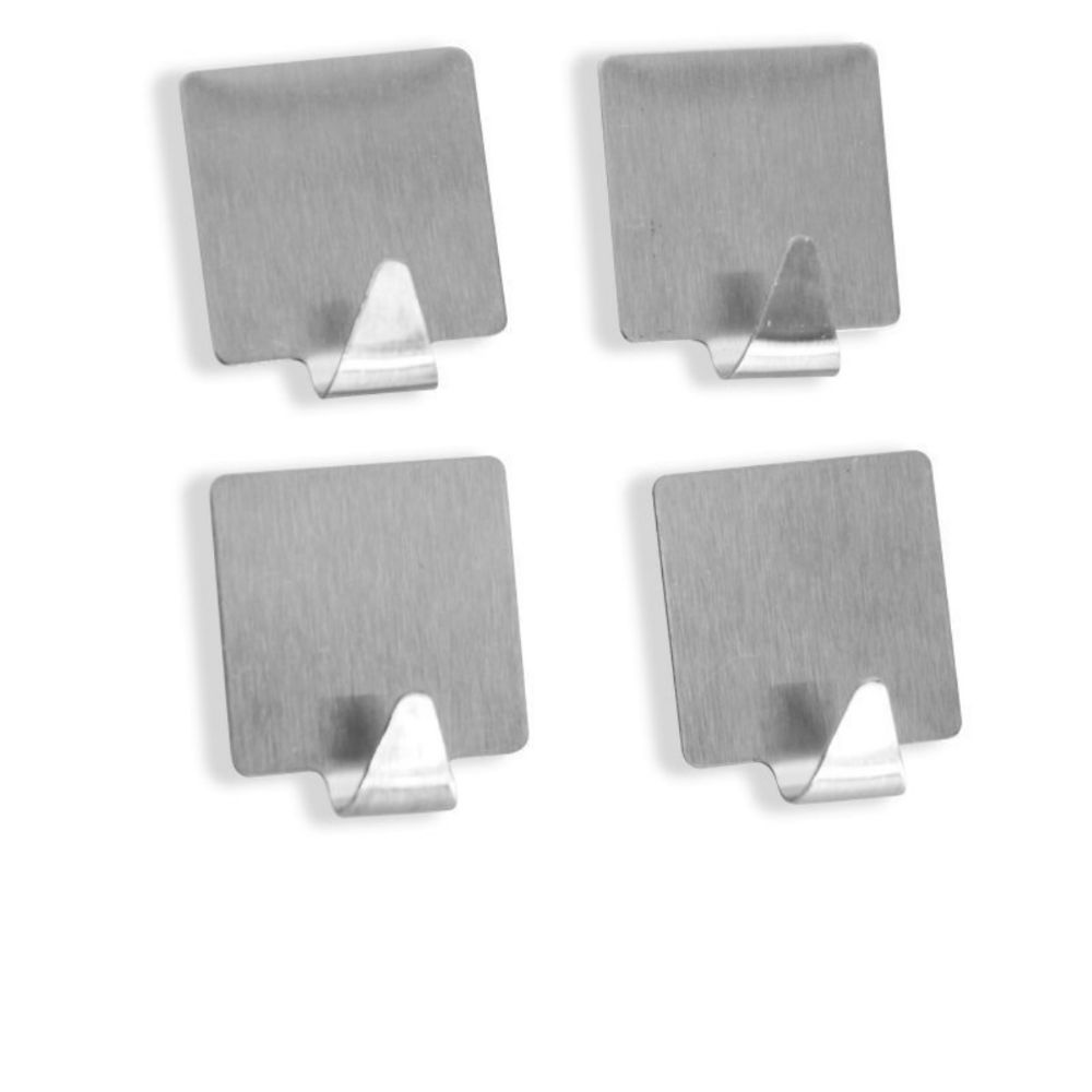 Hooks Square - Stainless Steel - 4-Piece ( Pack of 2)