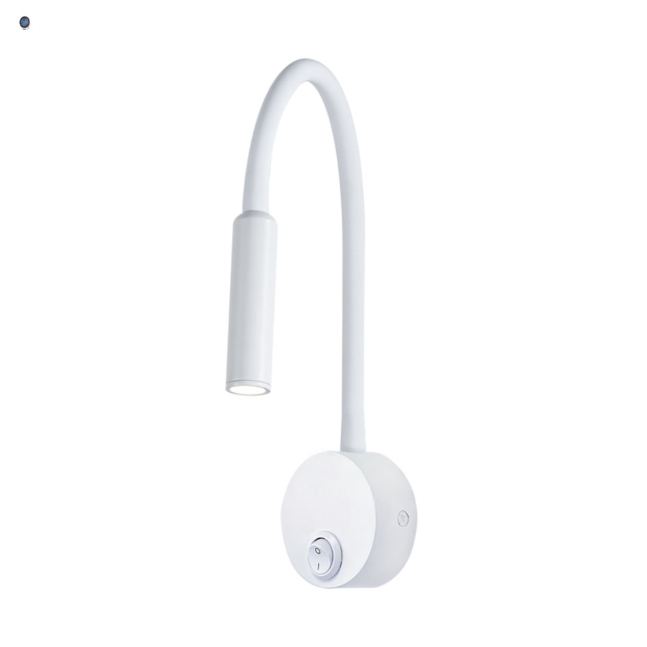 Metal LED Wall Light with Flexible Rubber Arm and Switch