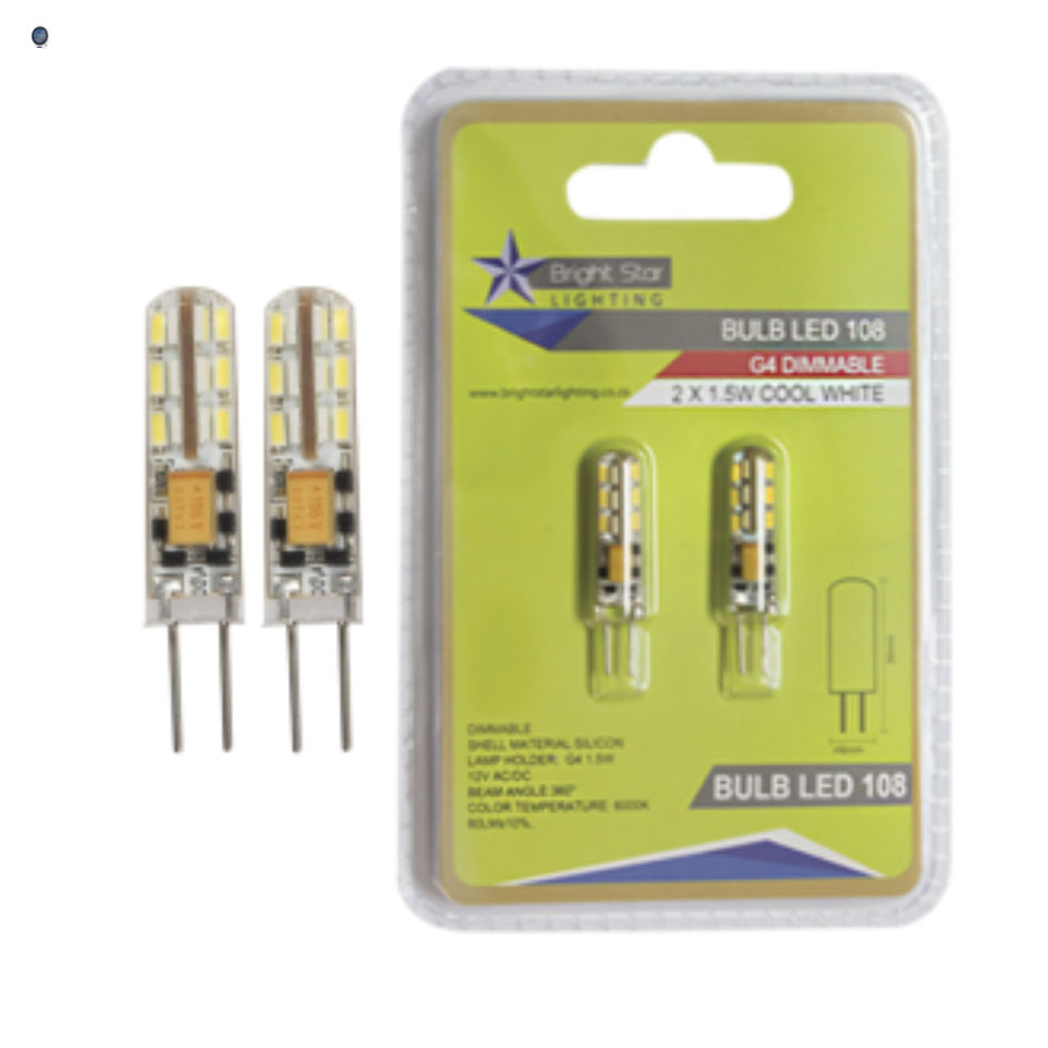 1.5W G4 Cool White LED Bulb   Specifications   12V     Dimmable