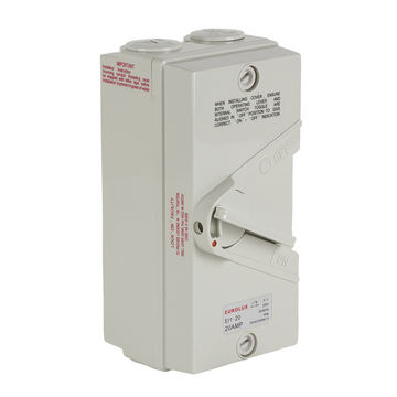 Eurolux - Isolator Switch - 1 Pole - 20 Amp - 250v - Ip66 - Grey - 2 Pack
