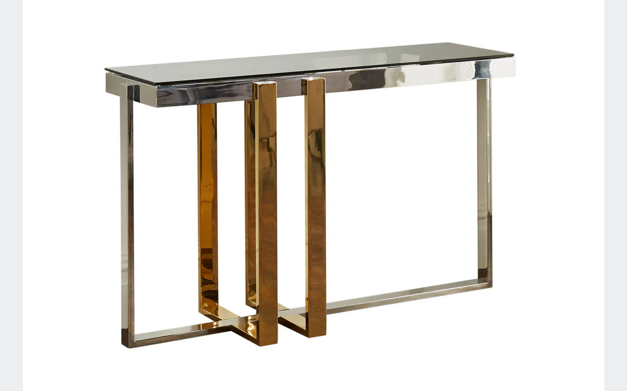 Asher Ornate Mixed Silver & Gold colour Console Table